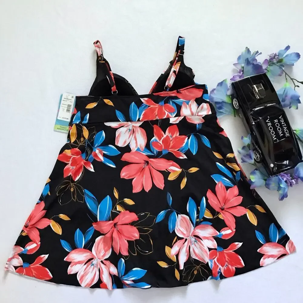 Swim Solutions NWT Tummy Control Flyaway Swimdress Women 18W - Picture 5 of 11